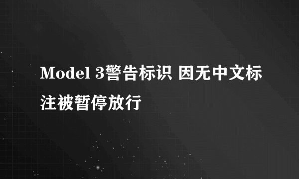 Model 3警告标识 因无中文标注被暂停放行