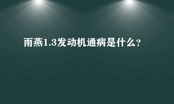 雨燕1.3发动机通病是什么？