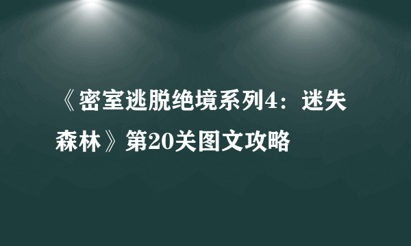 《密室逃脱绝境系列4：迷失森林》第20关图文攻略