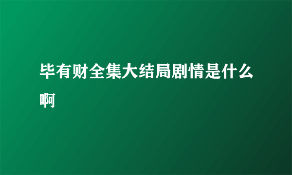 毕有财全集大结局剧情是什么啊