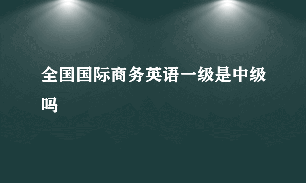 全国国际商务英语一级是中级吗