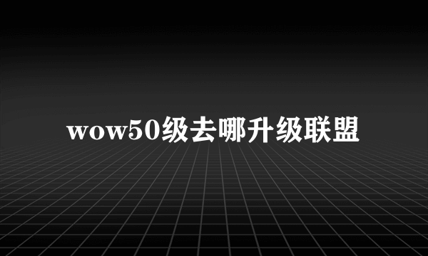 wow50级去哪升级联盟