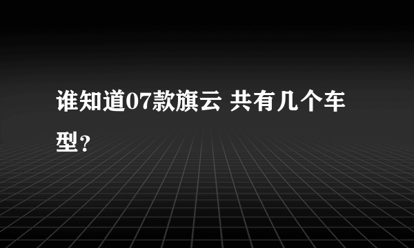 谁知道07款旗云 共有几个车型？