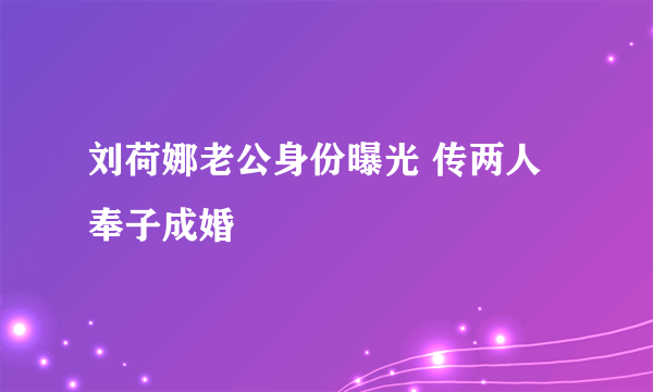 刘荷娜老公身份曝光 传两人奉子成婚