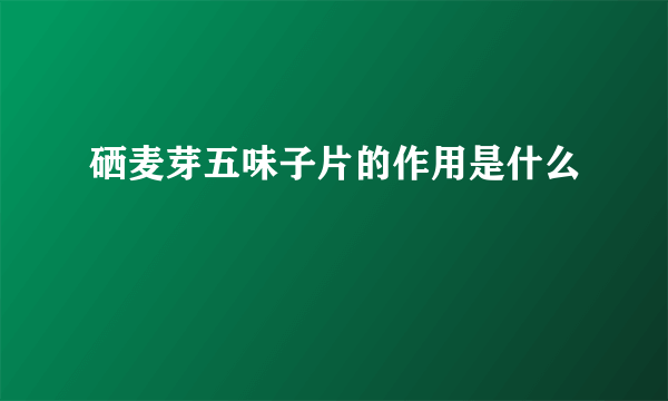 硒麦芽五味子片的作用是什么