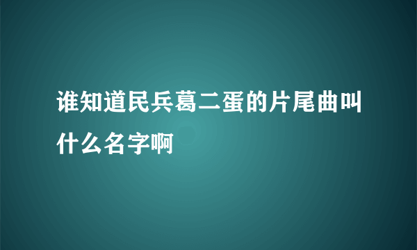 谁知道民兵葛二蛋的片尾曲叫什么名字啊