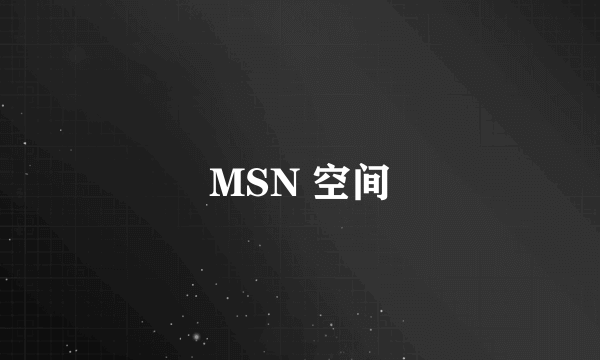 MSN 空间