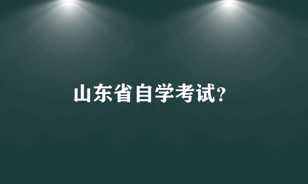 山东省自学考试？