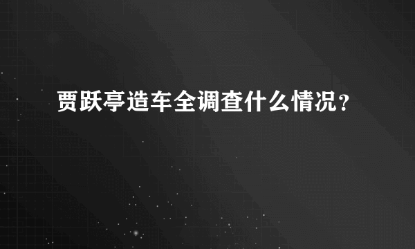 贾跃亭造车全调查什么情况？