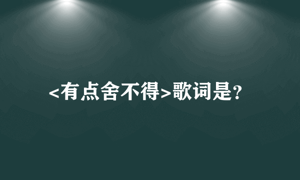 <有点舍不得>歌词是？