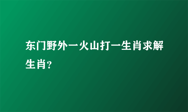 东门野外一火山打一生肖求解生肖？