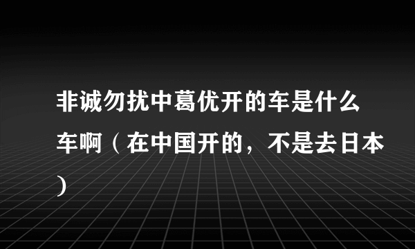 非诚勿扰中葛优开的车是什么车啊（在中国开的，不是去日本)