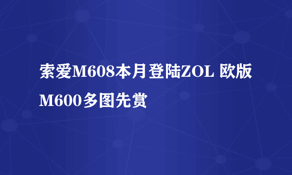 索爱M608本月登陆ZOL 欧版M600多图先赏