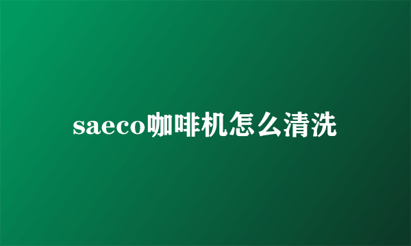 saeco咖啡机怎么清洗