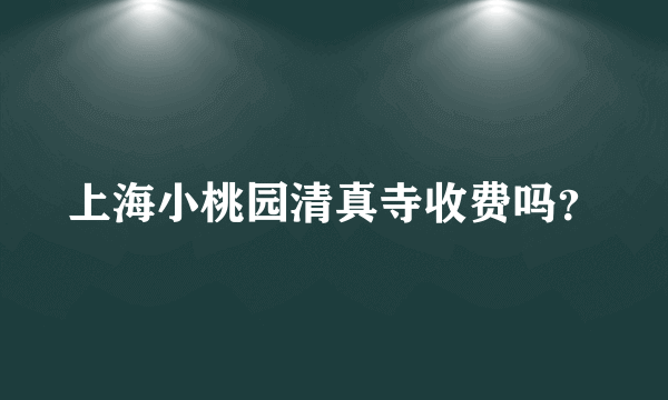 上海小桃园清真寺收费吗？