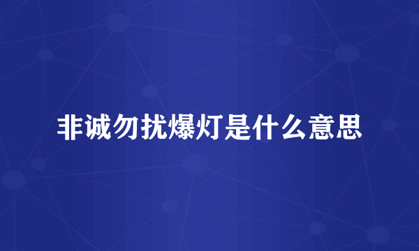 非诚勿扰爆灯是什么意思