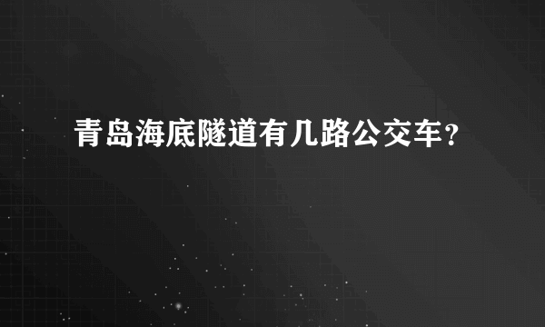 青岛海底隧道有几路公交车？