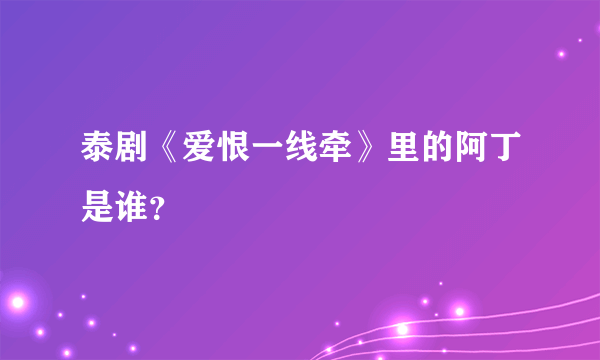 泰剧《爱恨一线牵》里的阿丁是谁？