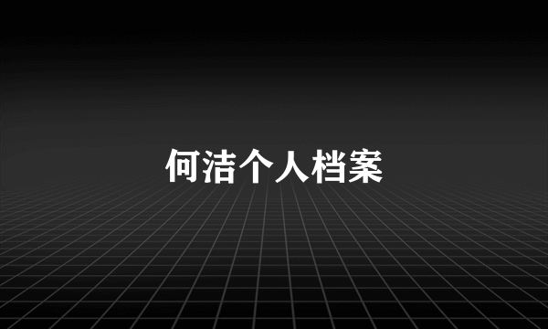 何洁个人档案