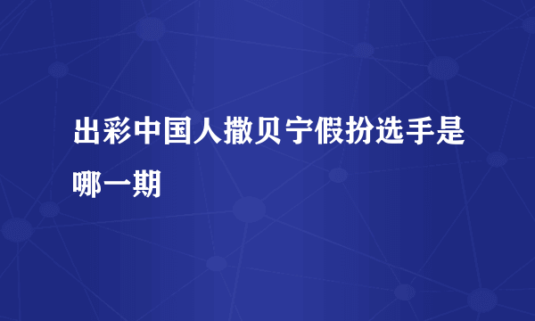 出彩中国人撒贝宁假扮选手是哪一期