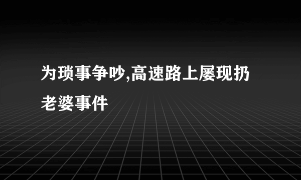 为琐事争吵,高速路上屡现扔老婆事件