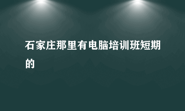 石家庄那里有电脑培训班短期的