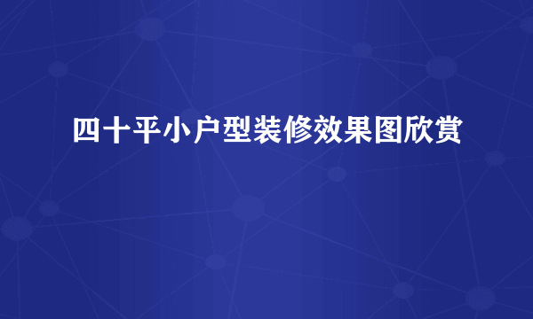 四十平小户型装修效果图欣赏