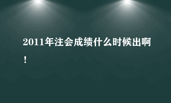 2011年注会成绩什么时候出啊！