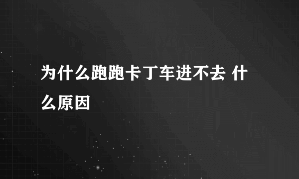 为什么跑跑卡丁车进不去 什么原因