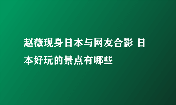 赵薇现身日本与网友合影 日本好玩的景点有哪些