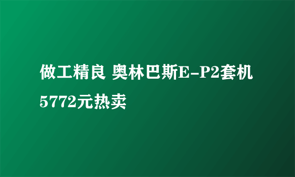 做工精良 奥林巴斯E-P2套机5772元热卖