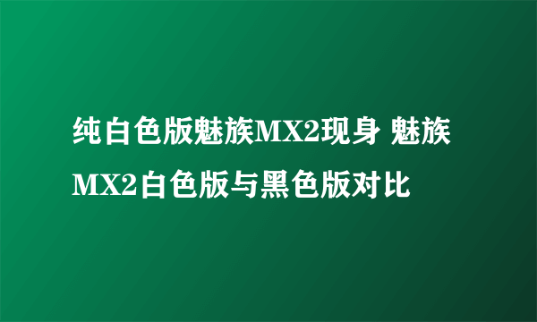 纯白色版魅族MX2现身 魅族MX2白色版与黑色版对比