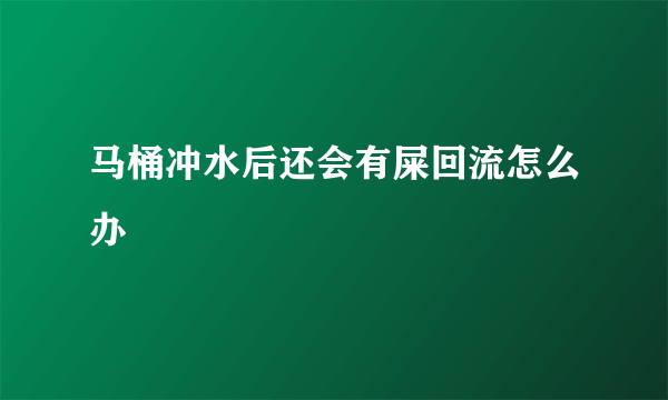 马桶冲水后还会有屎回流怎么办