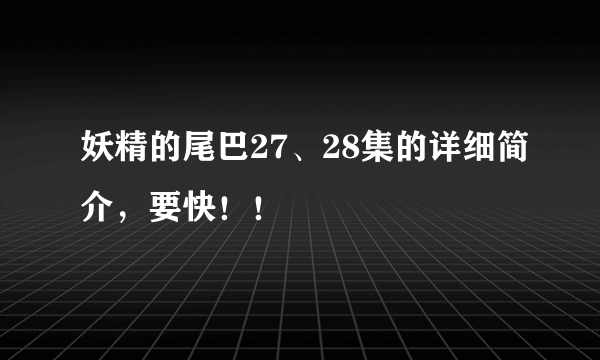 妖精的尾巴27、28集的详细简介，要快！！