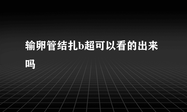 输卵管结扎b超可以看的出来吗