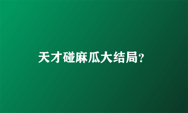 天才碰麻瓜大结局？