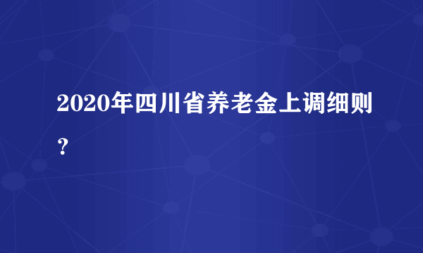 2020年四川省养老金上调细则？