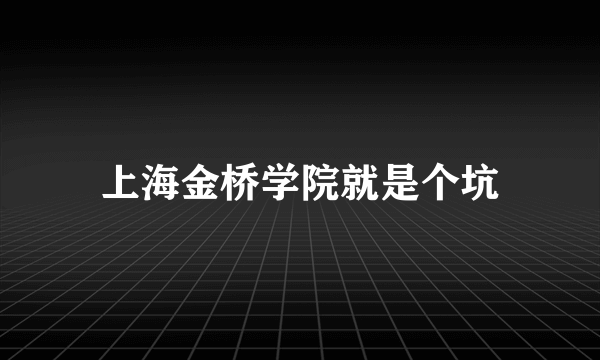 上海金桥学院就是个坑