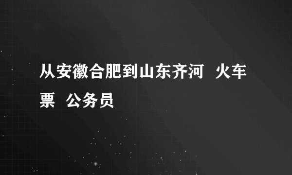 从安徽合肥到山东齐河  火车票  公务员