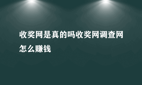 收奖网是真的吗收奖网调查网怎么赚钱