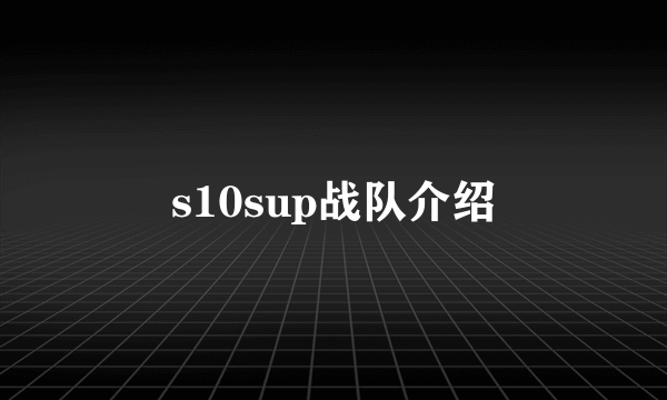 s10sup战队介绍