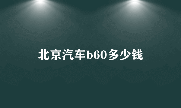 北京汽车b60多少钱