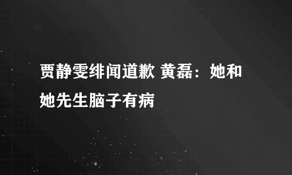 贾静雯绯闻道歉 黄磊：她和她先生脑子有病