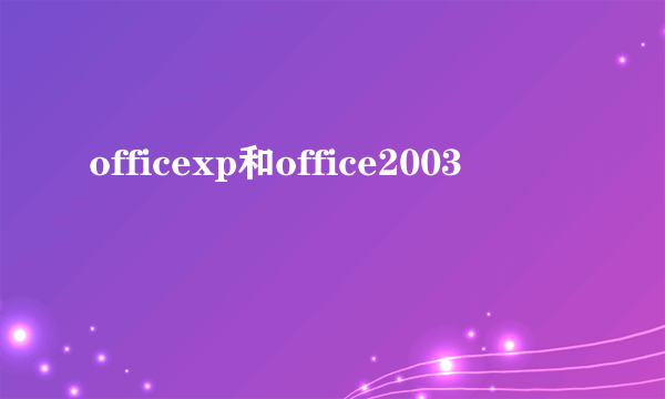 officexp和office2003