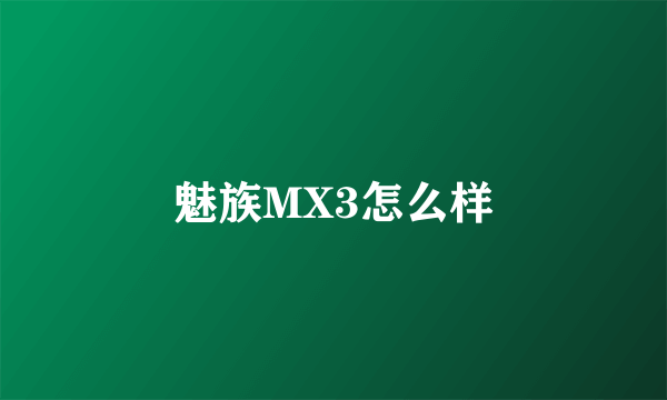 魅族MX3怎么样