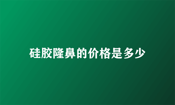 硅胶隆鼻的价格是多少