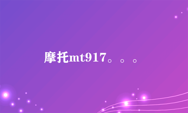 摩托mt917。。。