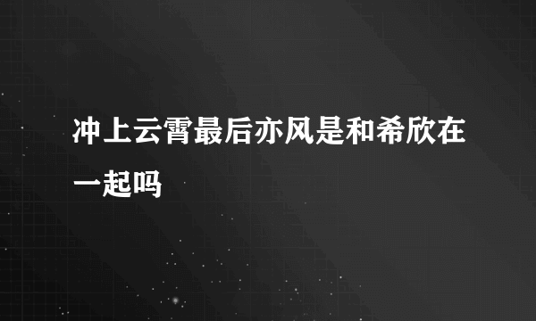 冲上云霄最后亦风是和希欣在一起吗