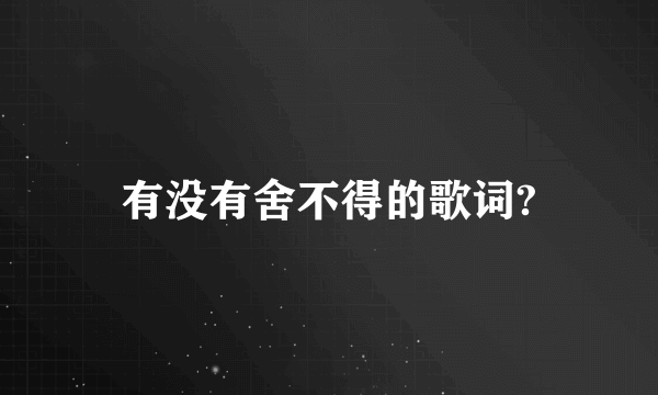 有没有舍不得的歌词?