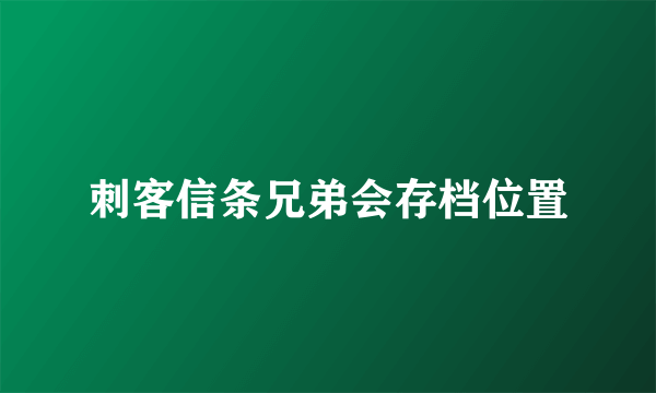 刺客信条兄弟会存档位置